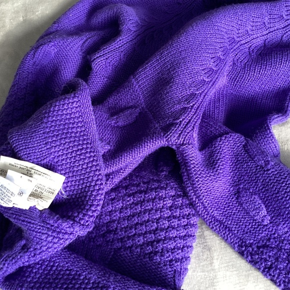 VINTAGE NORDICA PURE SOFT WOOL PURPLE THICK TURTLENECK SWEATER SIZE LARGE - Picture 11 of 12